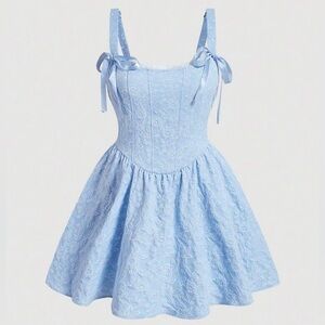 SHEIN Elegant Light Blue Lace Dress size M